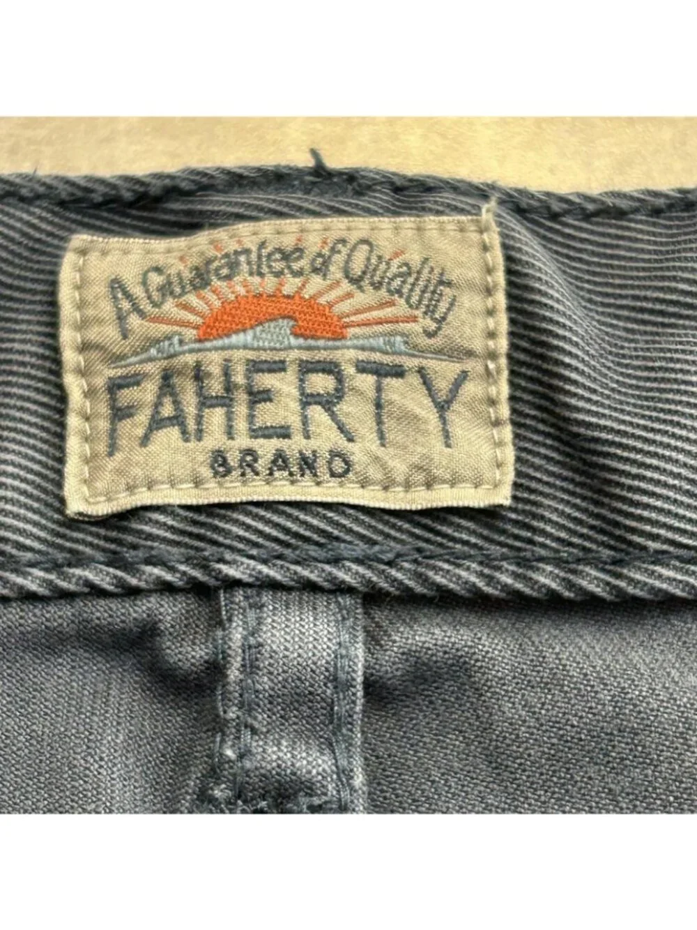 Faherty Brand Pants Mens 36x33.5 Blue Stretch Chino Straight Leg 5 Pocket Casual